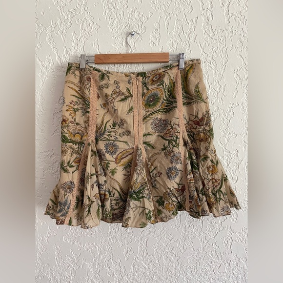 Ralph Lauren Polo Jeans RARE Vintage Y2K Trumpet Floral Ruffle Low Rise Skirt - Picture 4 of 5